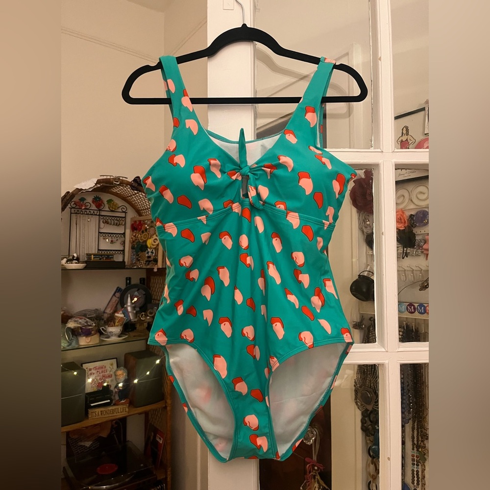 Red Dolly Swim one-piece bathing suit, size large